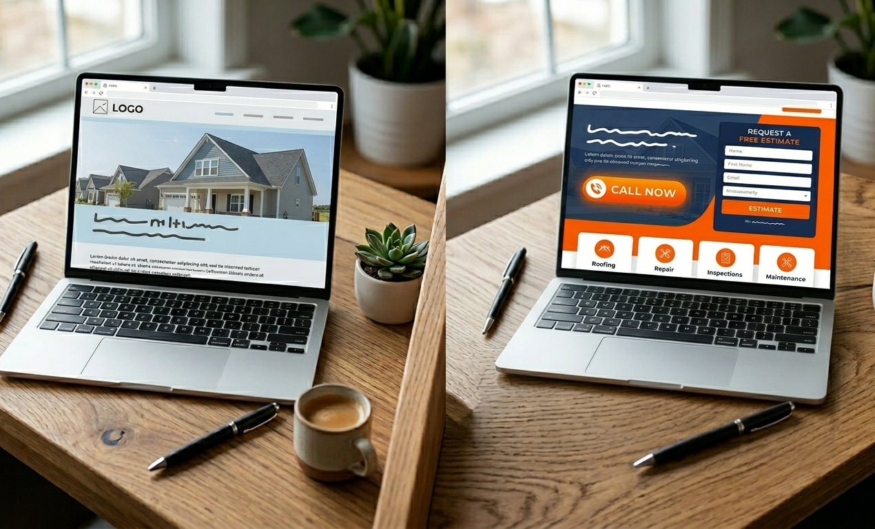 Basic website vs lead-focused website comparison
