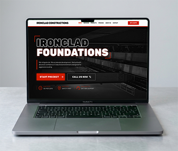 Construction company website designed by BlueBee Sites