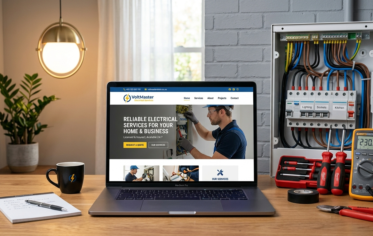 Electrician with tools